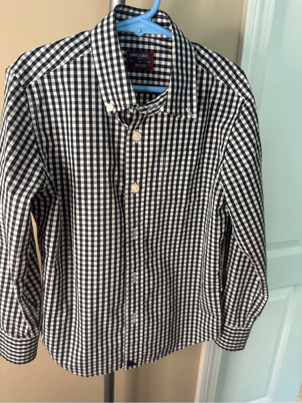 UNTUCKit Kids Black & White Gingham Button-Down Shirt